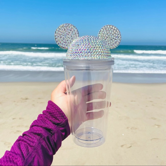 Other - Mickey Mouse Rhinestone Bling Clear Tumbler
